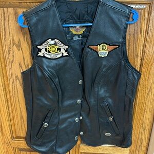 Harley Davidson Women’s Leather Vest with patches